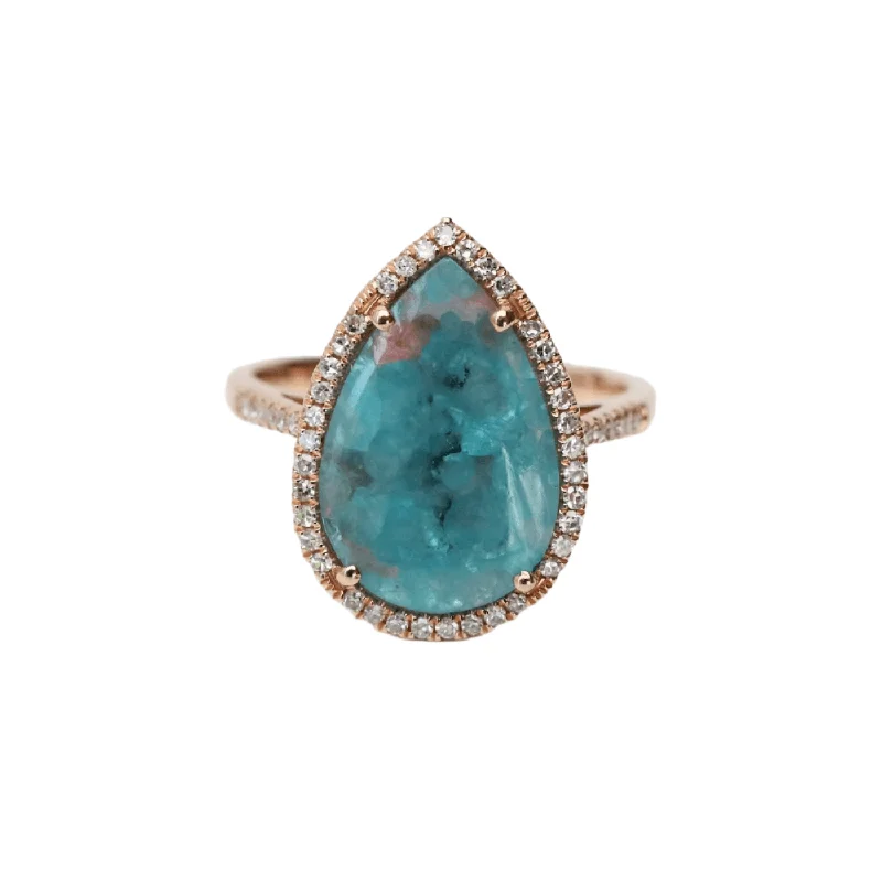 14k Rose Gold Paraiba Tourmaline Ring