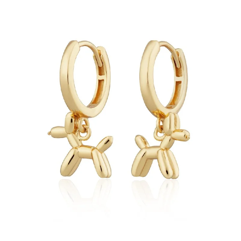 Balloon Dog Charm Hoop Earrings