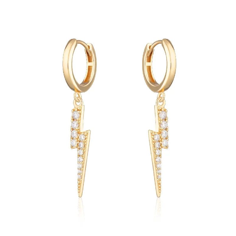 Lightning Hoop Earrings - 18k Gold Plated Sterling