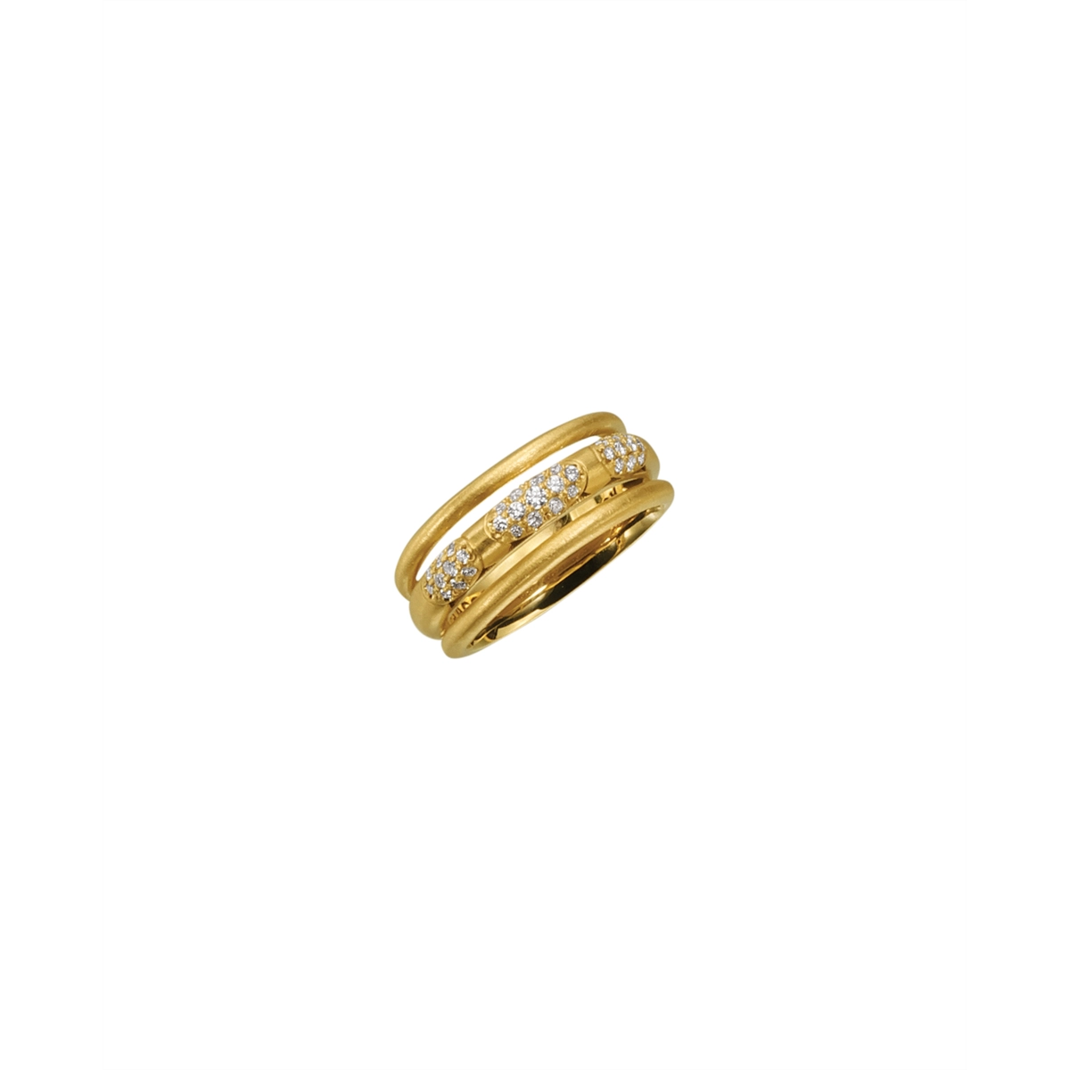 Tacori 18K Yellow Gold Satin Diamond Triple Band Ring