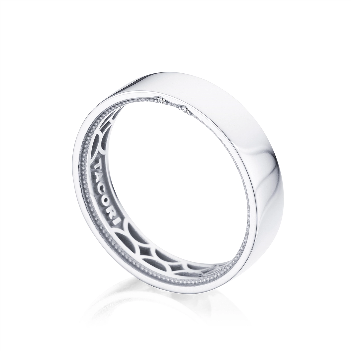 Tacori Coastal Crescent 14K White Gold Gents High-Polish Band