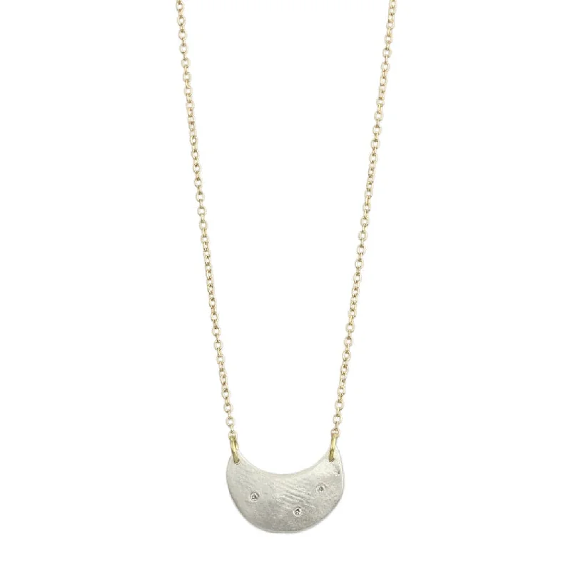 Sterling Silver & Diamond Ice Moon Necklace