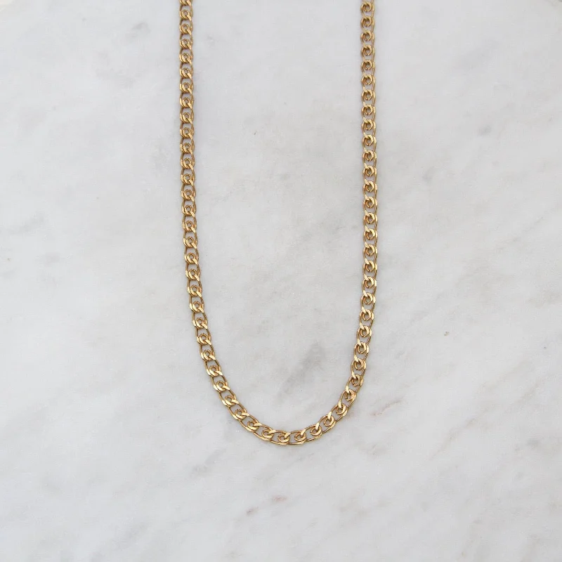 Chemin De Fer Chain Choker Necklace - Gold Plate