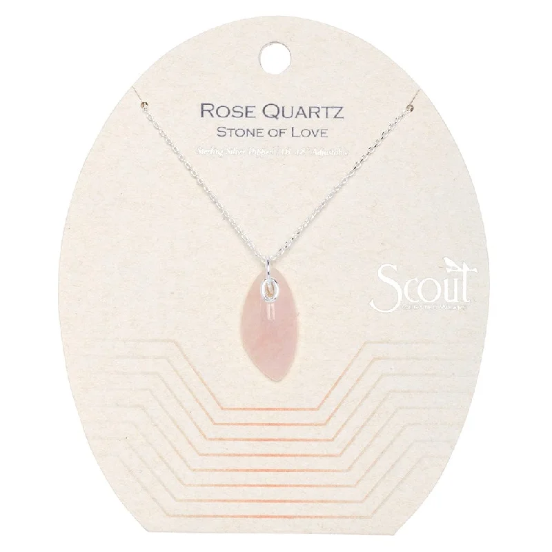 Scout Organic Stone Necklace Rose Quartz/Silver