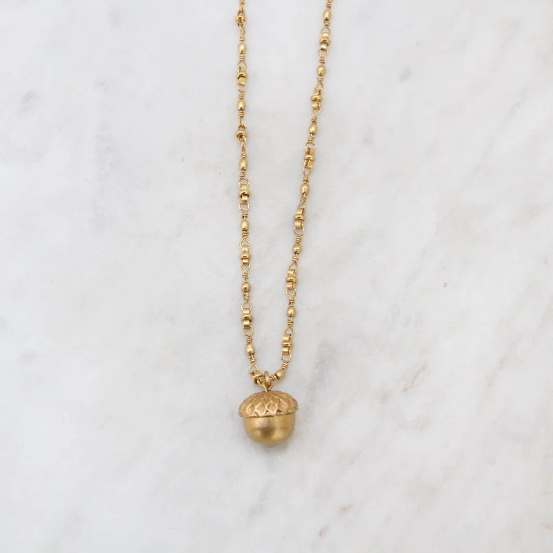 Acorn Necklace - Gold Plate