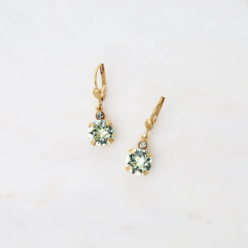 Small Mint Drop Earrings - Gold Plate