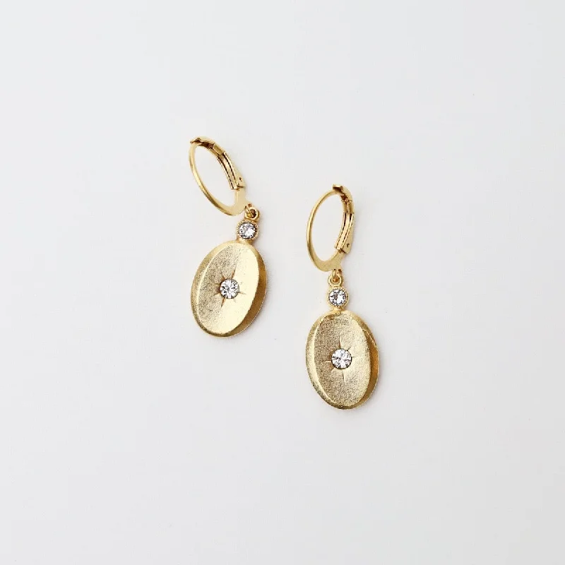 Oval Drop Earrings - Gold Plate