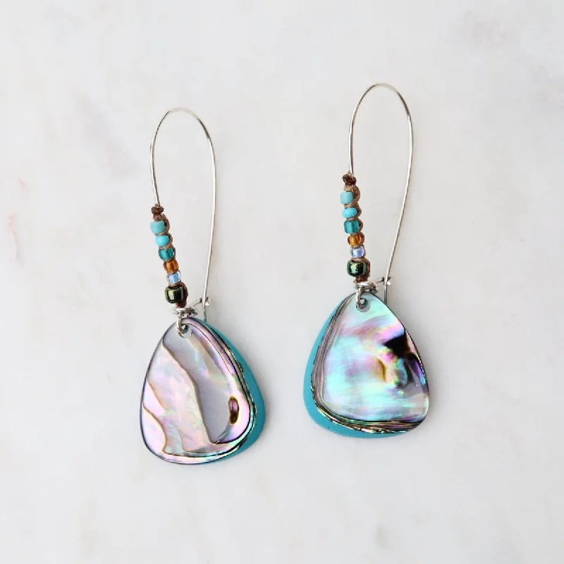 Paua Turquoise Beaded Teardrop Earrings