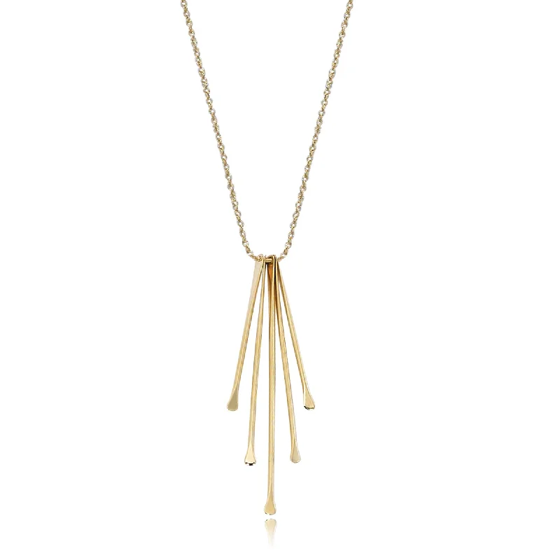 14k Gold Dangling Sticks Necklace