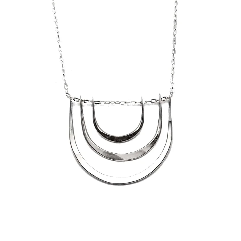 Triple Arc Necklace Silver