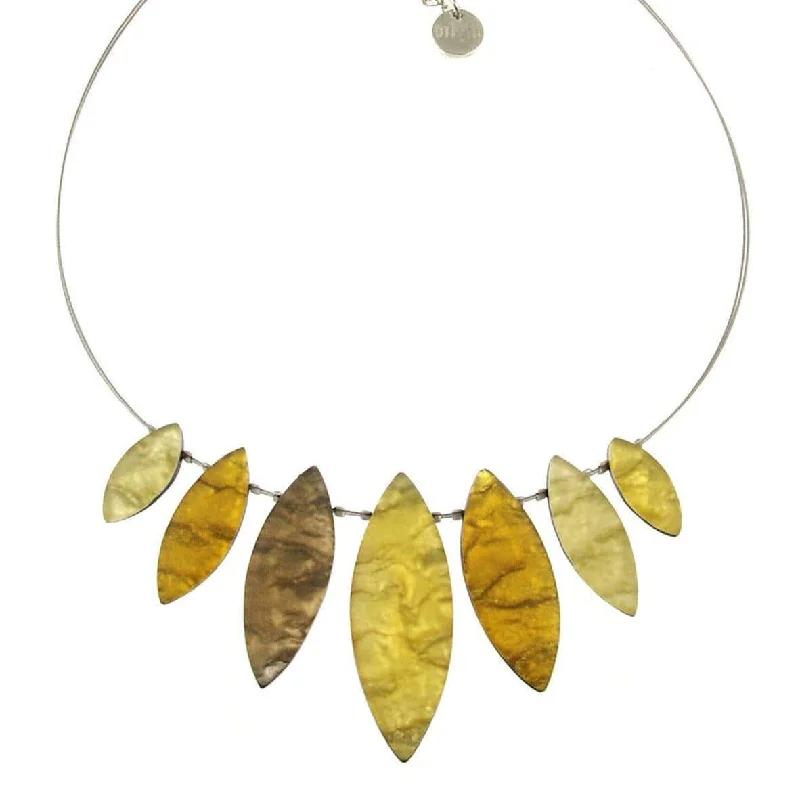 Gold Tribal Leaf Necklace