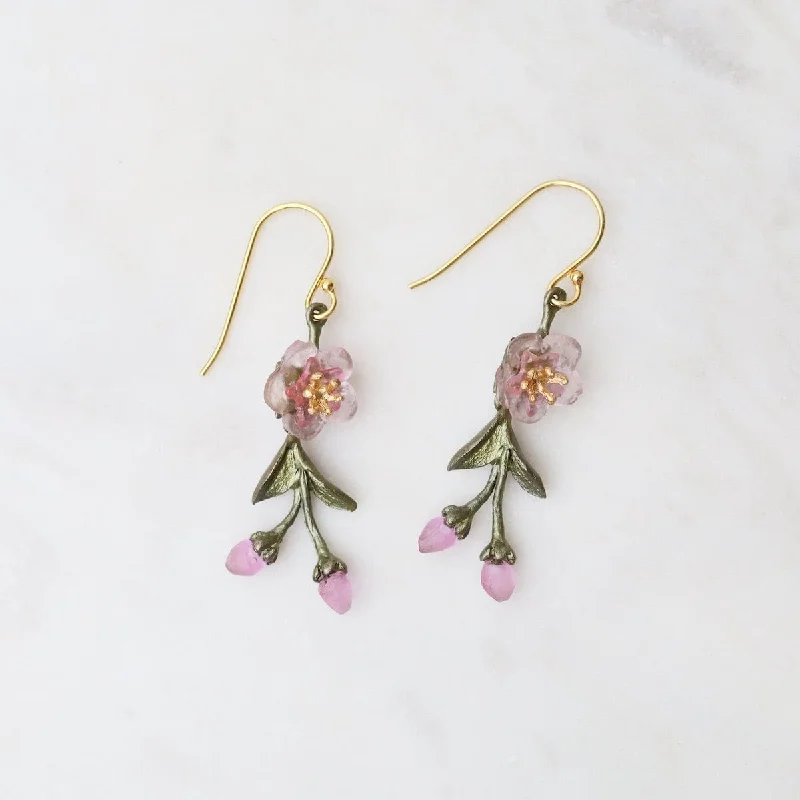 Peach Blossom Dainty Drop Earrings