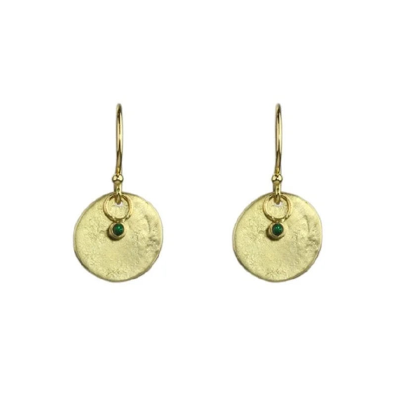 18k Gold Mini Astrid Drop Earrings with Emerald