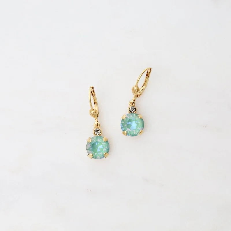 Small Silky Sage Drop Earrings - Gold Plate