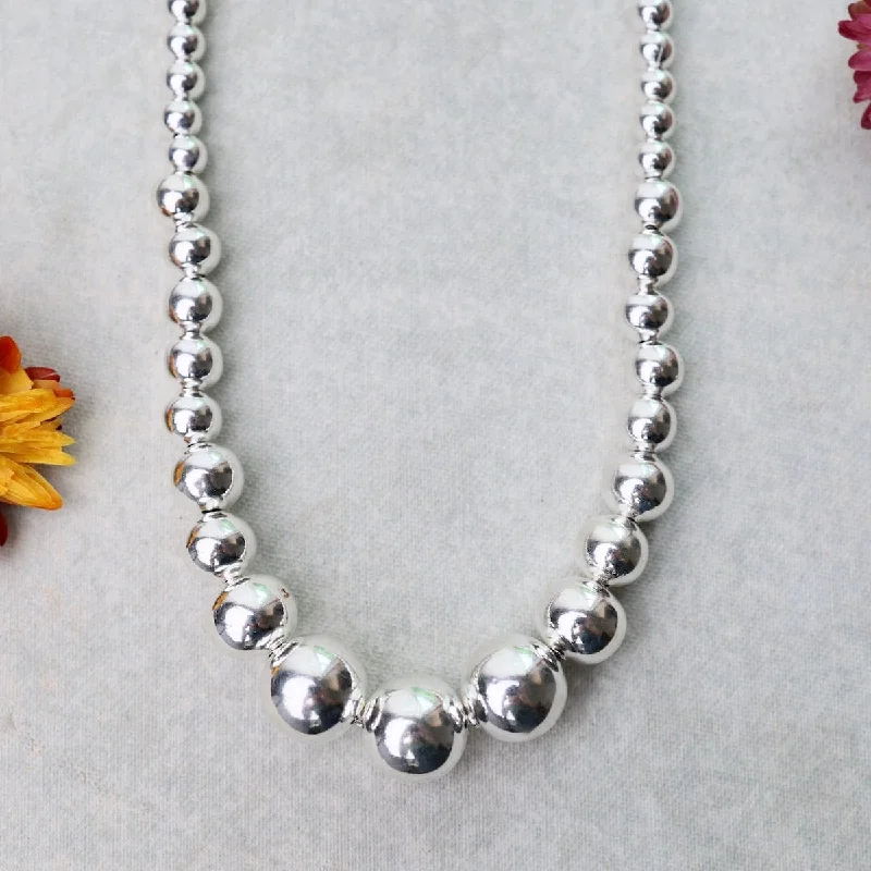 Graduated Sterling Silver Ball Necklace