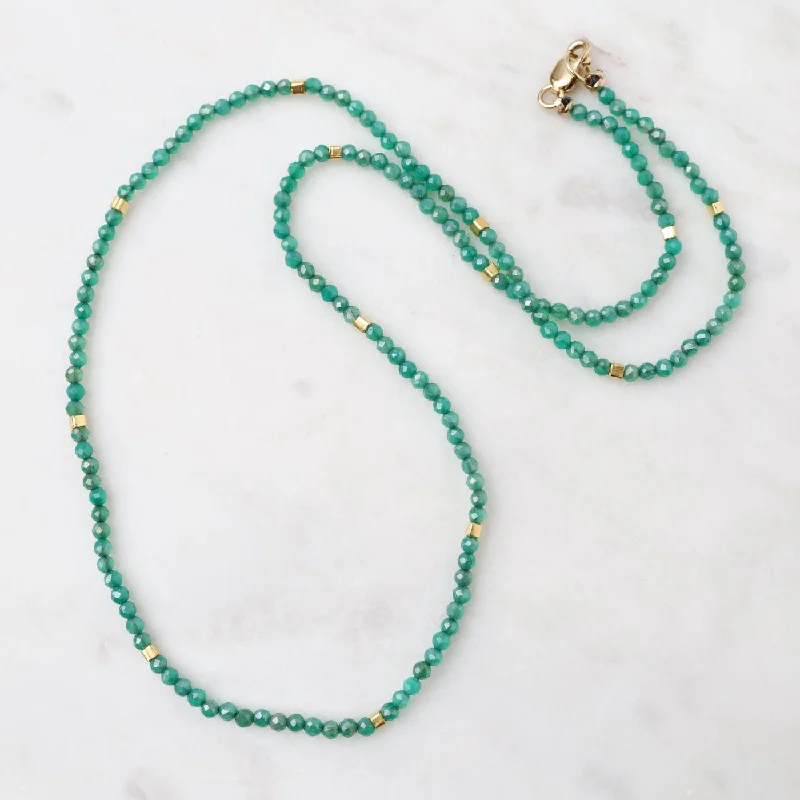 Green Onyx & Gold Vermeil Accents Necklace