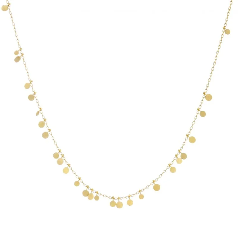 Yellow Gold Random Dots Necklace