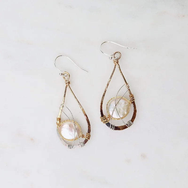 Pearl Moon Drop Earrings