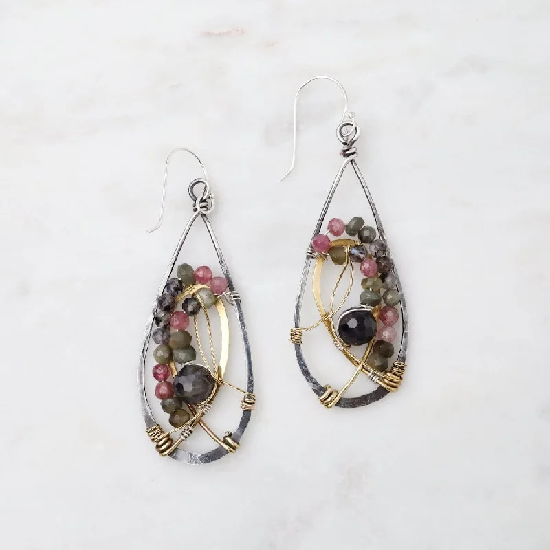 Twist of Tourmaline Drop Earrings