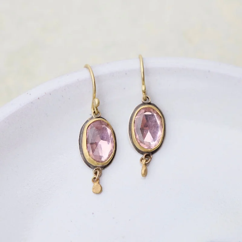 Pink Tourmaline Drop Earrings