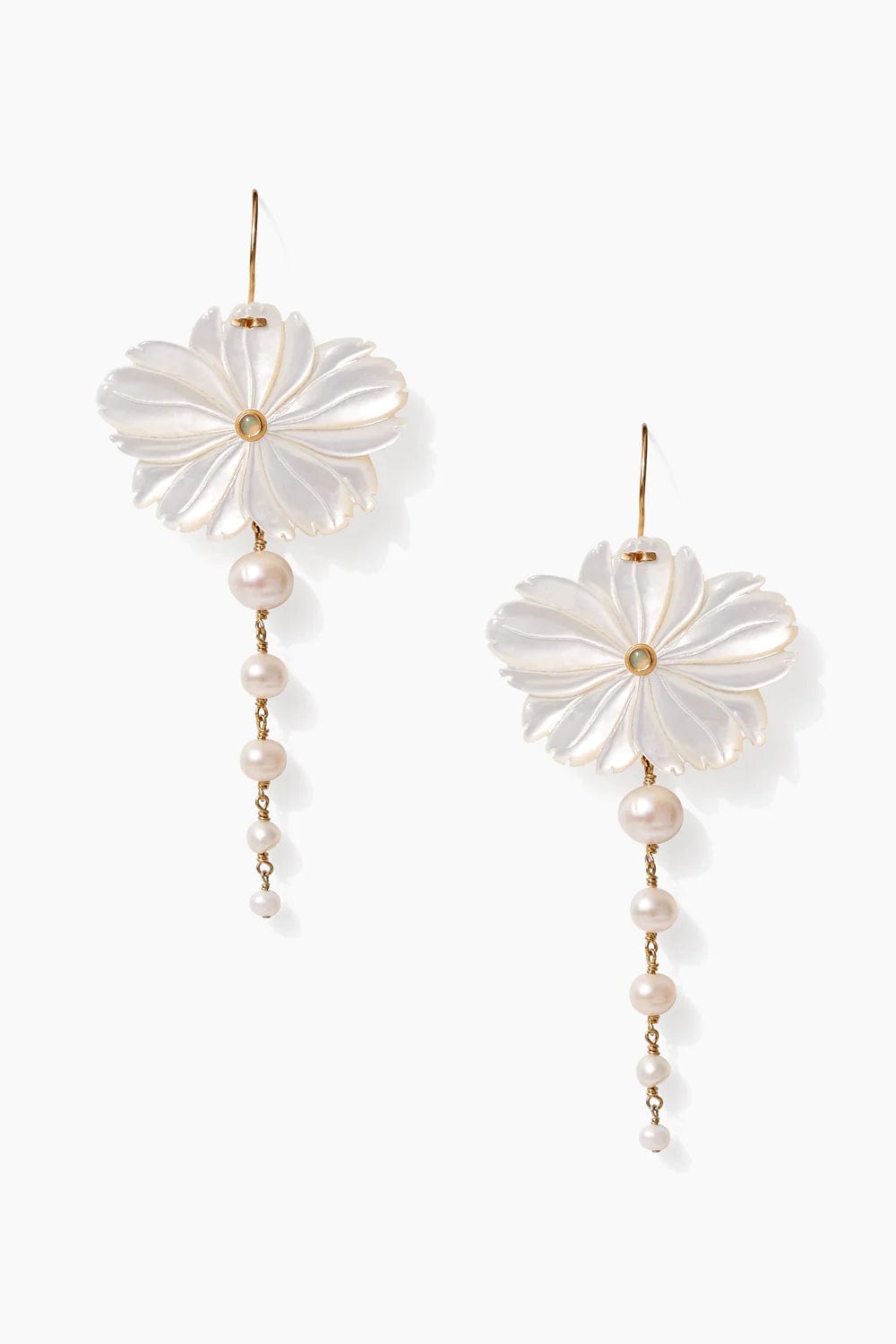 White Magnolia Drop Earrings