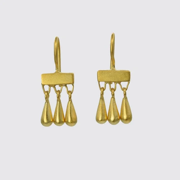 Gold Plated Fringe Drop Earrings