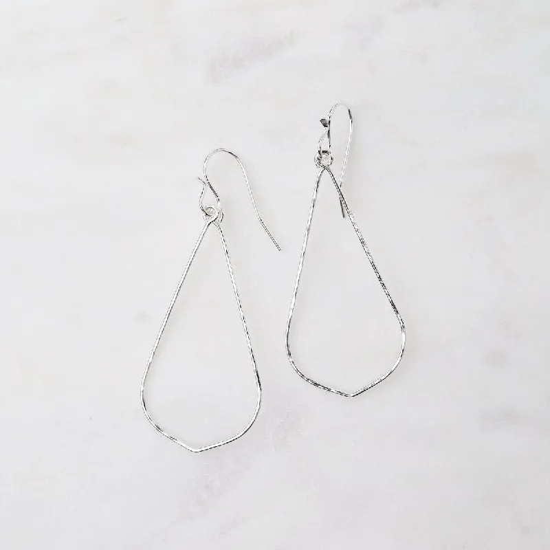 Sterling Silver Hammered Wire Teardrop Earrings