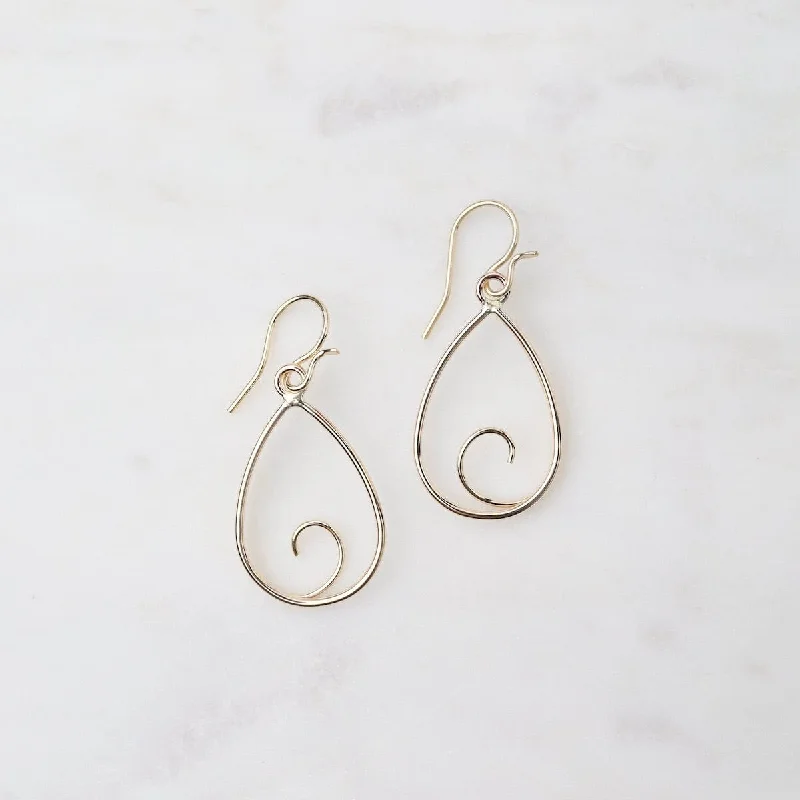 Gold Filled Coiled Wire Teardrop Earrings