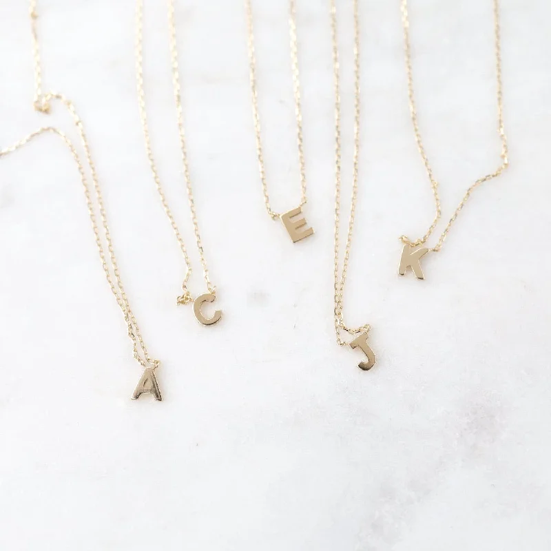 14k Gold Initial Necklace