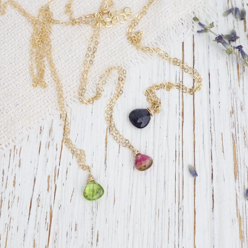 Delicate Brio Drop on Gold Filled Necklaces