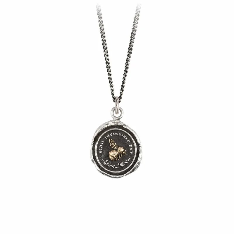 Nothing Is Impossible 14K Gold On Silver Talisman Necklace