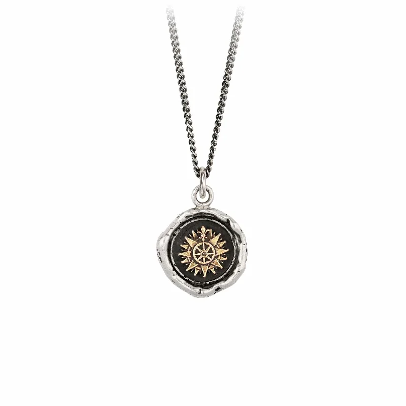 Direction 14K Gold On Silver Talisman Necklace