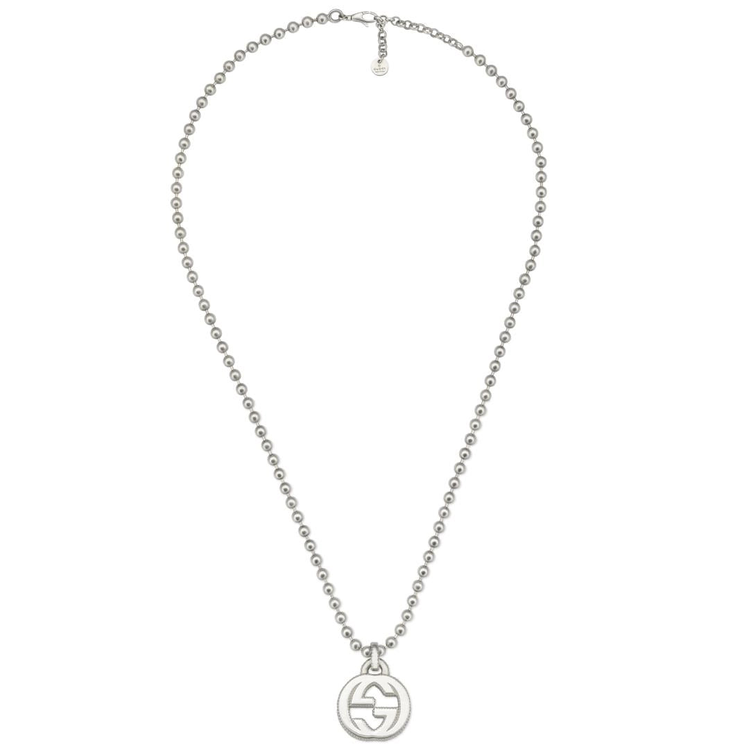 Gucci Sterling Silver Interlocking G Necklace, 21 inch