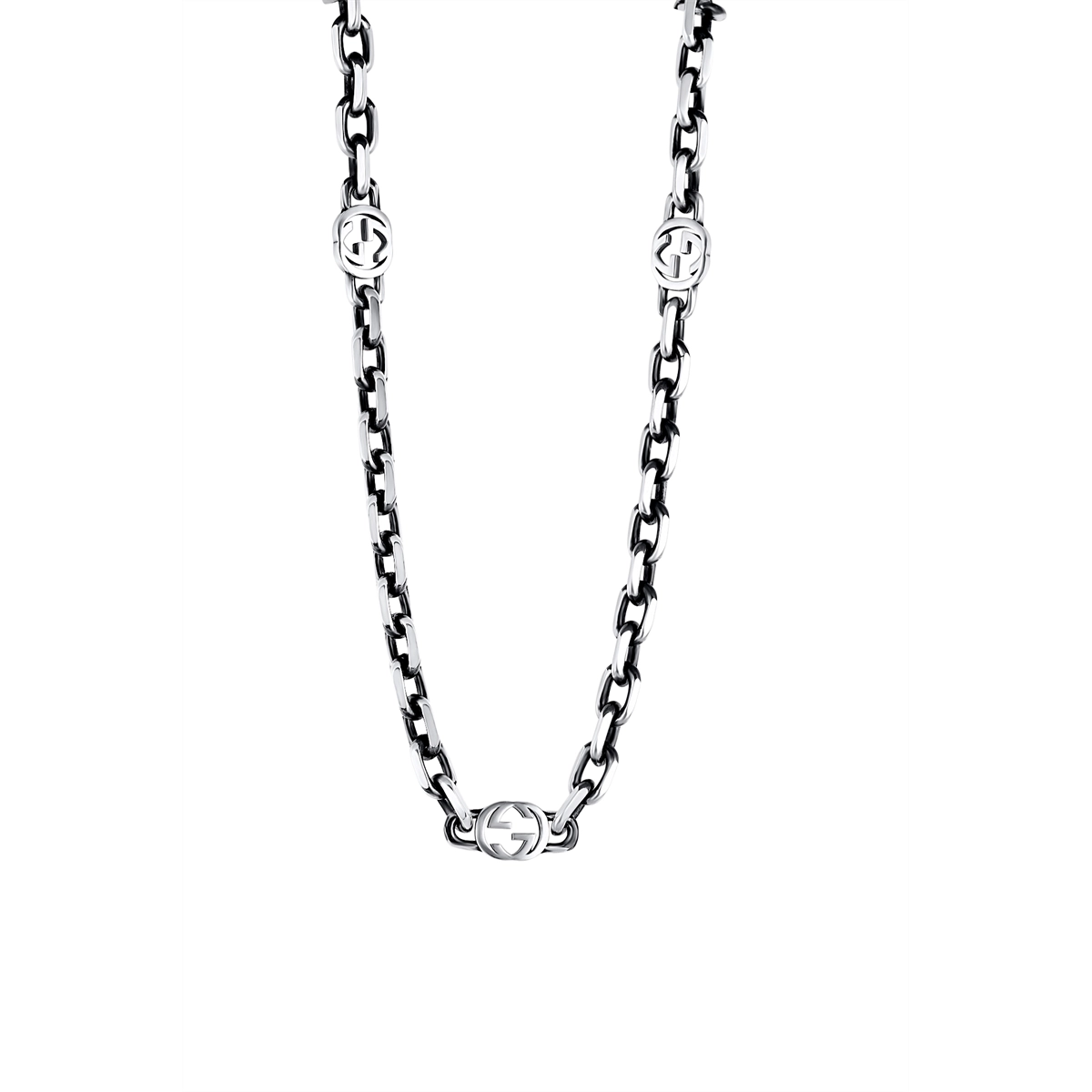 Gucci Sterling Silver Interlocking G Necklace, 24 inch