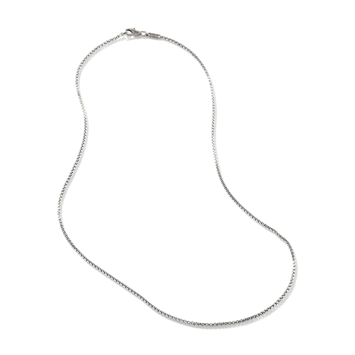 John Hardy Mens Classic Chain Sterling Silver 2mm Box Chain Necklace, 24 inch