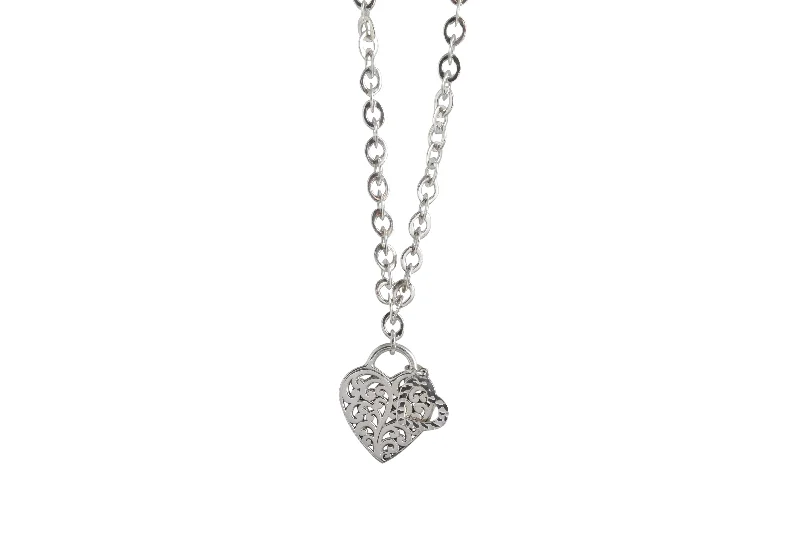 Lois Hill Sterling Silver Heart 18in Necklace (Estate - Estimated Retail When New $550)