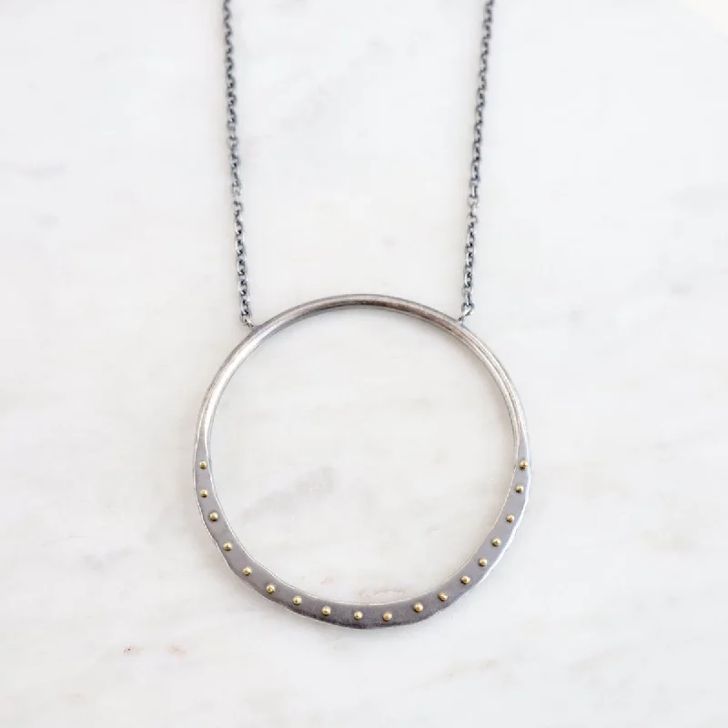 Gold Dot Crescent Necklace