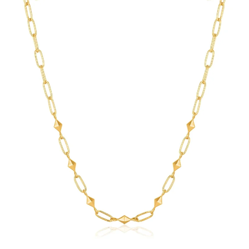 Gold Heavy Spike Necklace