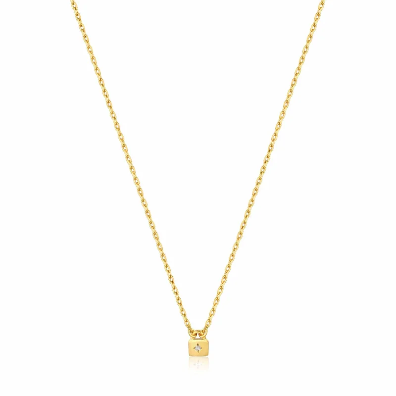 Gold Padlock Necklace