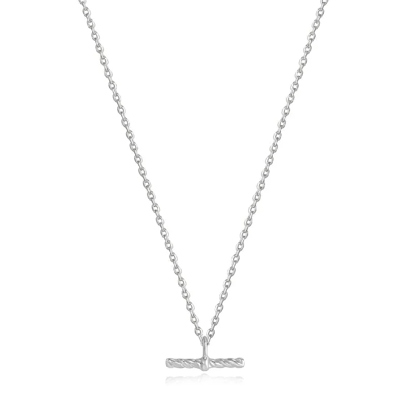 Silver Rope T-Bar Necklace