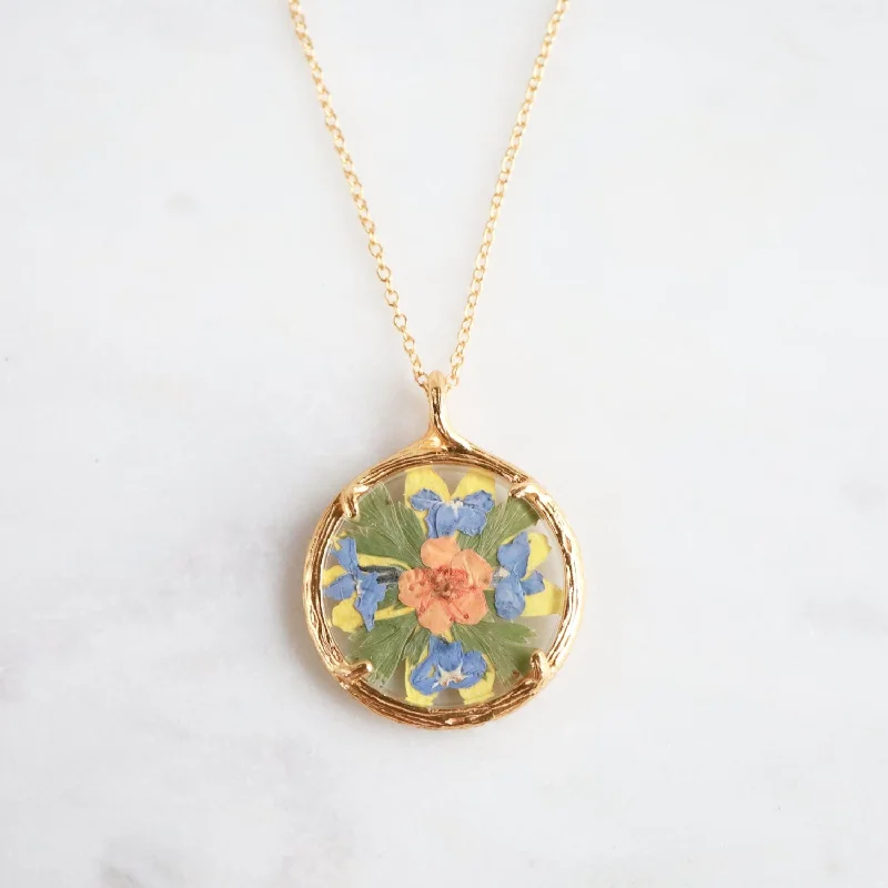 Small Flower Mandala Necklace - 18k Gold Vermeil