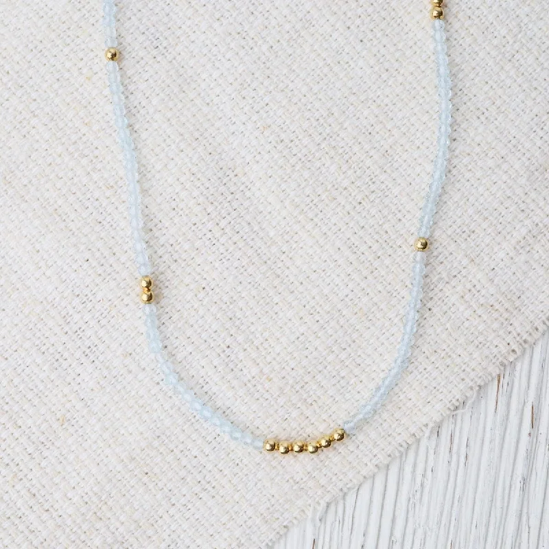 Blue Topaz Gemstone Strand Accented with Gold Vermeil Beads