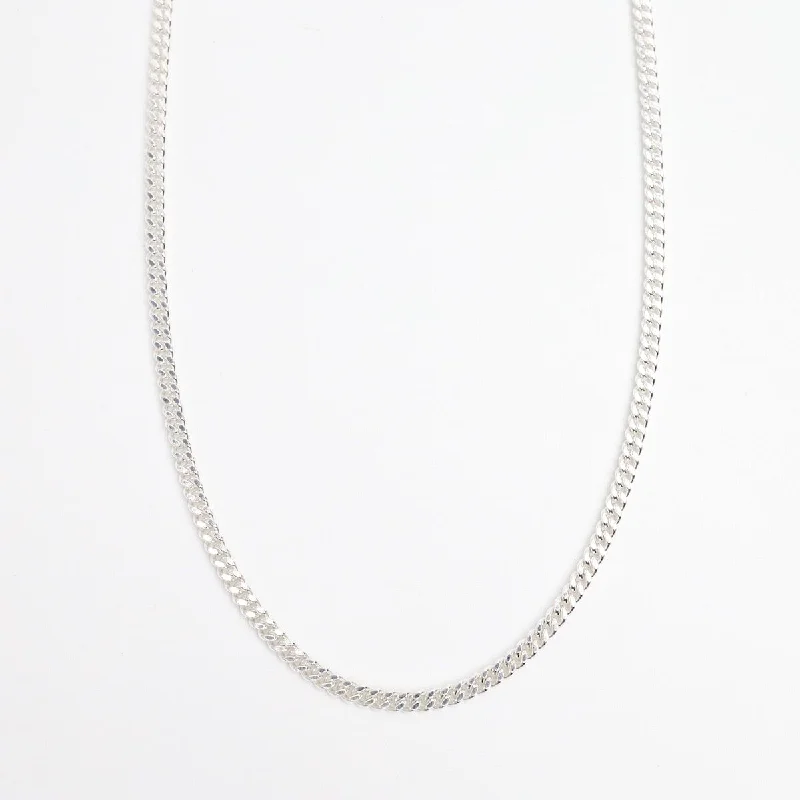 3mm Cut Curb Chain in Sterling Silver