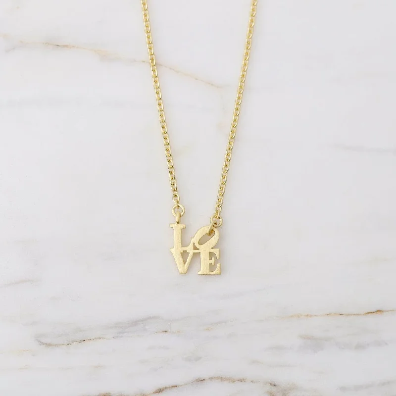 Matte Gold Vermeil Extra Petite LOVE Necklace