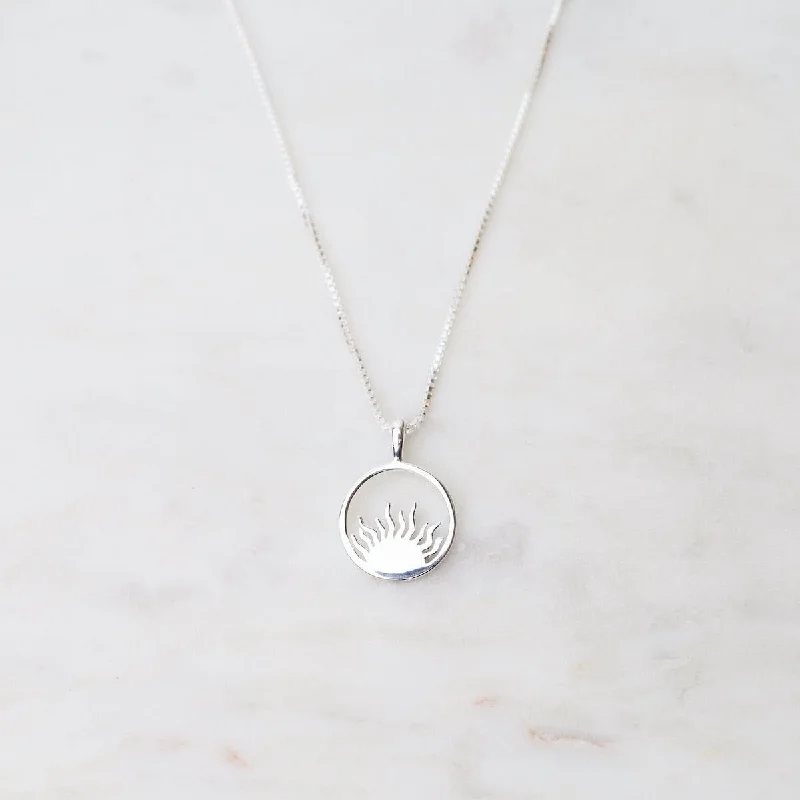 Sunrise Circle Necklace - Sterling Silver