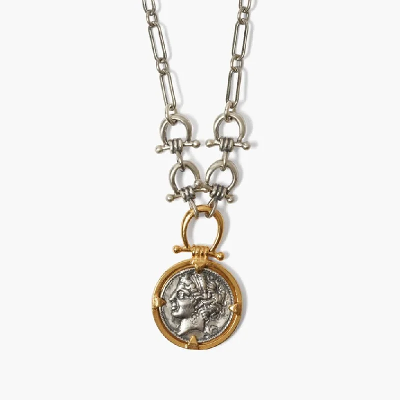 Silver Mix Imperatrice Coin Necklace