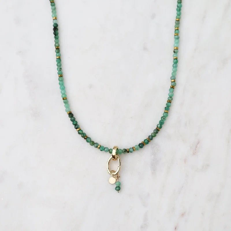 'Wrap' Sakota Emerald Gemstone Charm Necklace