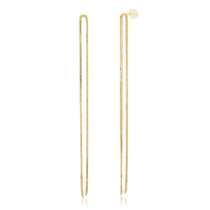 Gold Vermeil Chain Arc Drop Earrings