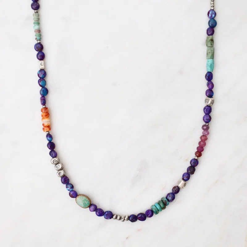 Purple Turquoise & Silver Necklace