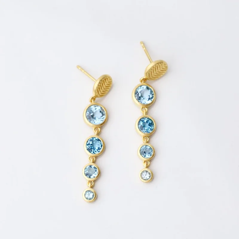 Serenity 4 Sky Blue Topaz Drop Earrings